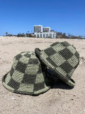 Luna Green & Khaki Bucket Hat