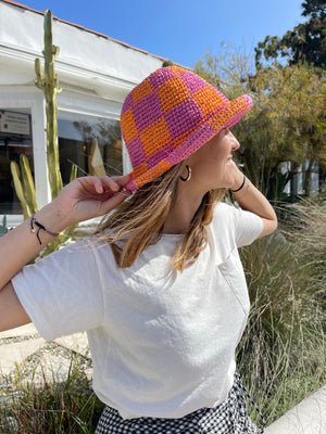 Luna Pink & Orange Bucket Hat