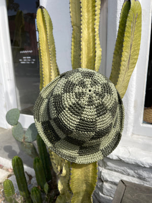 Luna Green & Khaki Bucket Hat