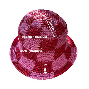 Luna Straw Pink & Red Bucket Hat