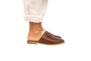 POME Women Dark Brown Leather Mule Sandals